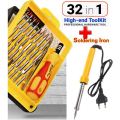 COMBO DEAL - 60W Soldering Iron AC 220V PLUS 32 in 1 Electron Screwdriver Kit