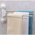Practical Metal Towel Rack Hanger With 4 Rotatable Bars - Easy to Install, No Nails or Drilling