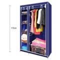 Double Canvas Wardrobe With 5 Shelves & Zip up Twin Front Covers To Prevent Dust Build-up