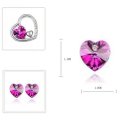 Exquisite Floating Heart Jewelry Set in Olive or Pink in Complimentary Gift Box