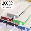 3 USB Powerbank 20000 mAh for Charging of Electronic Devices With LED Flashlight