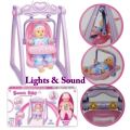 Cute Crying Baby Doll in Swing & Detachable Car Seat With Music & Lights