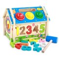 Multi-Functional Dismounting Wisdom House Wooden Learning Blocks Play Set for Kids