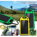 SOLAR Powerbank 5000mAh with 2 USB Ports for Charging of Electronic Devices, Phones & Lights