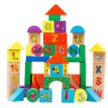Wooden Building blocks in back pack bag, great for children's hand and eye coordination