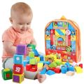Wooden Building blocks in back pack bag, great for children's hand and eye coordination
