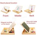 Cartoon Number Puzzle Magnetic Whiteboard & Chalkboard Set In a Wooden Box