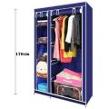 Double Portable & Foldable Canvas Wardrobe With Shelves - Great Storage Unit for Any Place