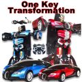 Large Buggati Remote Control TRANSFORMER Robot Car, Transforms in 1 Button - With Music & Lights