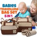 5 in 1 Baby Bag Set Made of Waterproof Microfiber Material - Lots of Space For All Your Baby's Needs