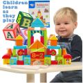 Educational Play & Learn 50 Piece Mathematics Wooden Learning Blocks Play Set for Kids