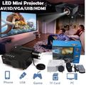 HD 1080P Multimedia Projector & Home Theater Cinema & Remote - AV, TV, VGA, HDMI, USB, SD, WTC