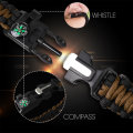 Tactical Survival Watch with Compass, Whistle, Flint, Fire Starter Thermometer & Paracord Rope