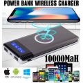 10000mAh Dual USB Power Bank & Wireless Charger for all QI Compatible Devices with LED Display