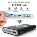 QI Wireless Charger & Dual USB 10,000MaH Power Bank - Charge 3 Electronic Devices Simultaneously