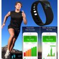Bluetooth Smartwatch & Fitness Bracelet with Pedometer for Samsung & Android Phones - BLACK