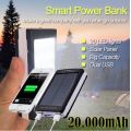 20,000mAh Dual USB SOLAR Power Bank with 20 LED Flash Light for all Your Outdoor Activities