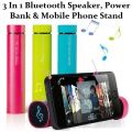 3 in 1 Wireless Bluetooth Speaker, 3000mAh Power Bank & Mobile Phone Stand
