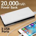 20 000mAh Power Bank - 3 USB Ports for Charging of three Different Electronic Devices Simultaneously