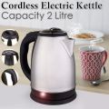 Cordless Electric Kettle - Huge 2.0 L Capacity, Stainless Steel, Boil Water Instantly
