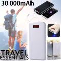 30 000mAh Power Bank - 2 USB Ports & Flashlight, Large Capacity, Fast Charge, Portable & Convenient