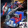 2.4Ghz R/C Optimus Prime Transformer Robot Truck, Xenon lights, 360° turn, one-key deformation