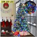 LED Multi-colour Christmas String Lights - 10m, waterproof, 8 Modes, Indoor and Outdoor Use