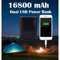 16 800mAh Dual USB Fast Charging Power Bank for Charging of Electronic Devices