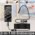 3-in-1 HD Waterproof Type-C, Micro USB & PC Endoscope Camera & Video Camera - 10 meters