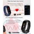 Bluetooth Fitness Tracker - Monitor Heart Rate, Blood Pressure, Blood Oxygen, Calorie, Distance,BLUE