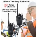 2 Piece Handheld Two-way Radio Set with Earphones,16 Channels, 3 - 5 km talking range etc