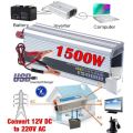 1500W Power Inverter - Convert DC 12V to AC 220V (1500W Continuous Power & 3000W Surge Power)