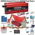 2000W Solar Power Inverter - Convert 12V DC to 220V AC (2000W Continious Power & 4000W Peak Power)