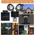 Twin Head Solar Security Flood Light with Solar Panel & 5m Cable