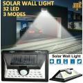 32 LED Solar Wall Light Dim light & Brighten with Motion OR Off and Brighten on with Motion