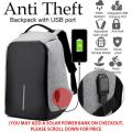 Anti-Theft USB Backpack with Reflective Strips & Multiple Storage Compartments