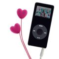 Super Cool Heart Shape Earphones in a bright and exciting pink design