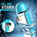 Water Bottle With Build-in Daily Pill Box Organizer  7 Compartments for each day of the week