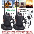 2 X Handheld Walkie Talkie Hand Radio Set with 16 Channels, 3 - 5 km talking range etc