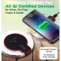 Wireless Charger for all QI Compliant Phones & Devices with USB Port
