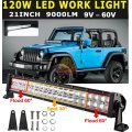 21 Super Bright 120W Spot & Floodlight Combo LED Bar Work Light, 9000 Lumens, 9-60V