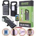 Solar Panel with Build-in Flash Light and Side Light, Support Phone Charging, Lights etc.