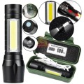 USB LED Rechargeable Flashlight in handy box - START AT R1 ONLY
