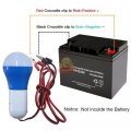 DC 12V E27 High Power 5W LED Light Bulb with Adapter, Wire & Battery Clamps