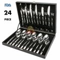 24 Piece Modern Silverware Stainless Steel Cutlery Set - PLEASE SEE NEW DELIVERY FEES