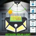 Super Bright 100 LED COB Solar Wall Light with 3 Modes, 600 Lumens, 270°, Waterproof etc