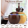 Wood Grain Ultrasonic Aromatherapy Humidifier with USB 7 Colour Changing LED Lights