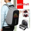 Anti-Theft Backpack with USB interface for mobile charging, zipper not visible for anyone to open