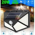 20W 100 LED Super Bright Solar Wall Light, Motion Sensor with 3 Modes, Waterproof & Eco-friendly