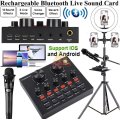 Rechargeable Bluetooth Live Sound Card, Various Electric Sound Effects, Support IOS & Android